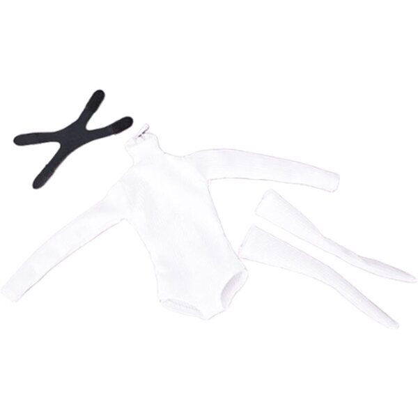 Weißer Spielanzug im Maßstab 1:6 mit Socken für weibliche 12-Zoll-Puppen von Jiuvaso