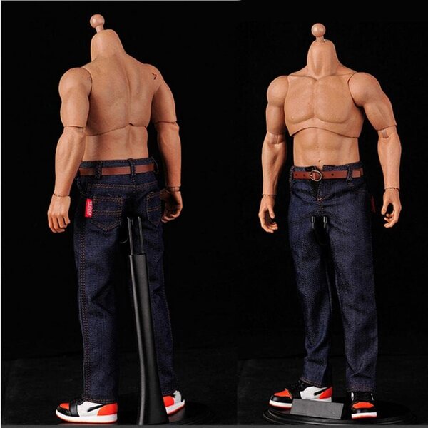 1/6 Figurenkleidung: rot-schwarz kariertes Hemd mit Bluejeans für 30,5 cm