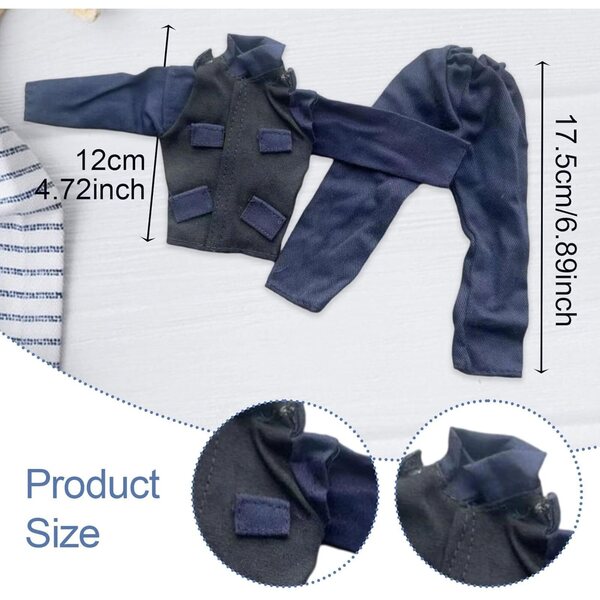 Abbigliamento per Bambola Uomo 1:6 - Costume Uniforme Miniatura per Figurine 30,5 cm