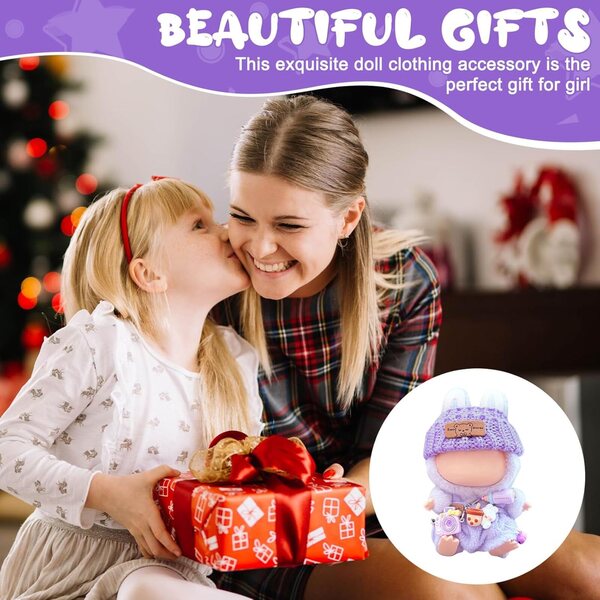 Bekleidungsset für 17 cm große gehäkelte Baumwollpuppen, farbenfrohe und widerstandsfähige Accessoires