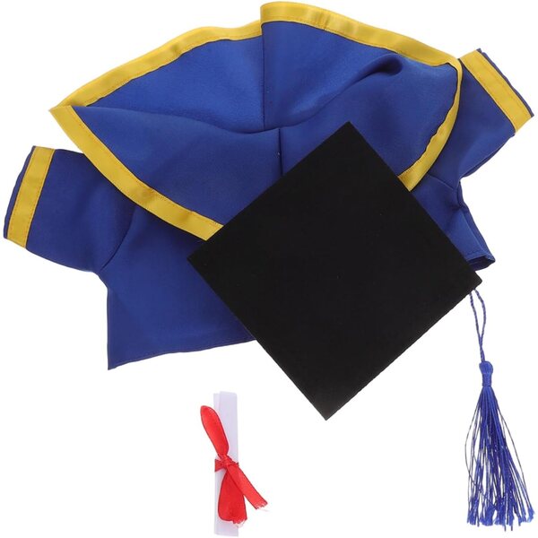 Costume di Remise des Diplôme per Bambole Ours con Cappello e Certificato Miniatura