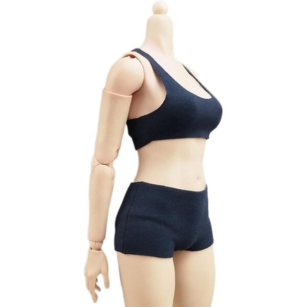 Sportbekleidung für 1/6 Puppen mit dunkelblauem Oberteil und Shorts