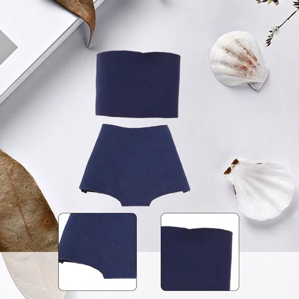 Abbigliamento Femminile per Bambole 1/6 Kowaku - Top e Pantaloni Blu Scuro
