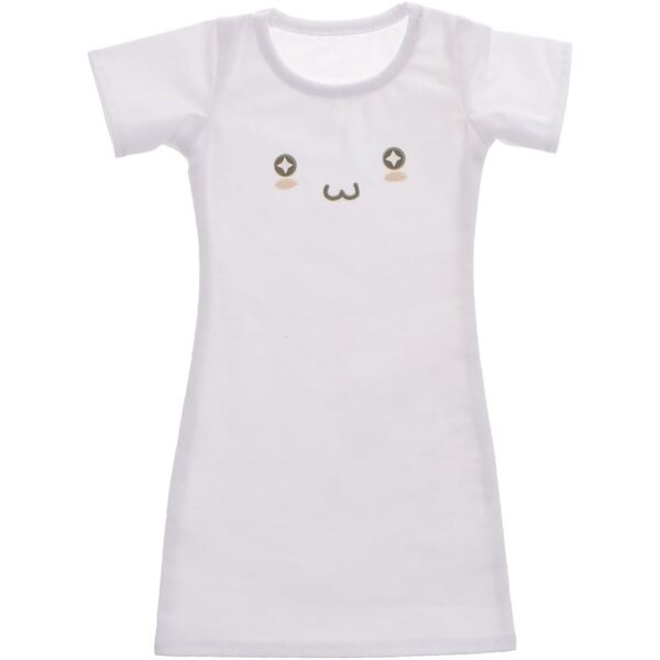 T-shirt bianco lungo a maniche corte per bambole BJD SD 1/3 in cotone