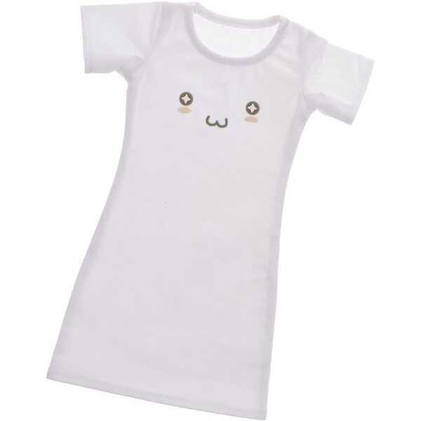T-shirt bianco lungo a maniche corte per bambole BJD SD 1/3 in cotone