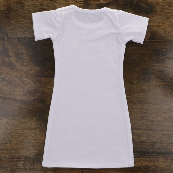 T-shirt bianco lungo a maniche corte per bambole BJD SD 1/3 in cotone