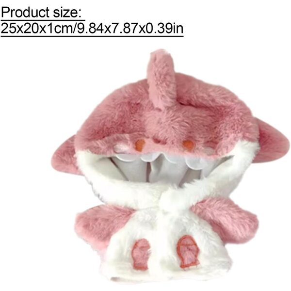 Sweat à capuche Requin per bambole morbido e resistente, 25x20 cm, design anime