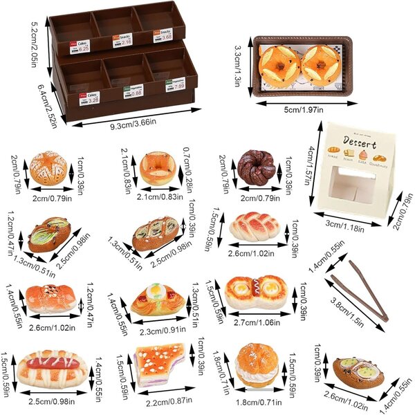 Giocattoli da forno miniatura Filvczt 9,3x6,4x5,2 cm per casa delle bambole e collezioni