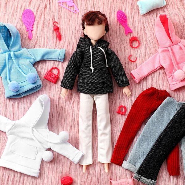Set 8 Vestiti in Cotone e Denim per Bambole 30 cm - Abbigliamento Vari Colori Bencailor