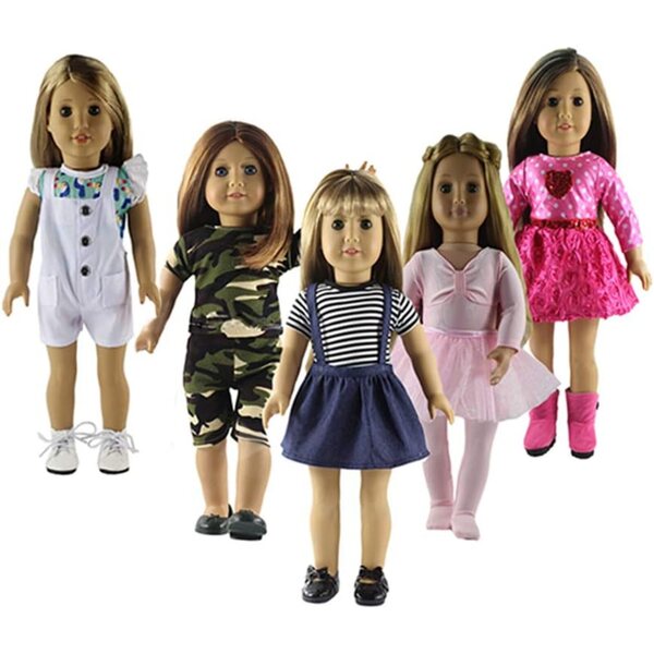 Abbigliamento per bambole 18 pollici - 5 completi moda casual Lance Home