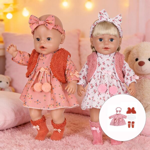 Kleidungsset für 18-Zoll-Puppe mit Socken und Weste – kreative und bequeme Accessoires