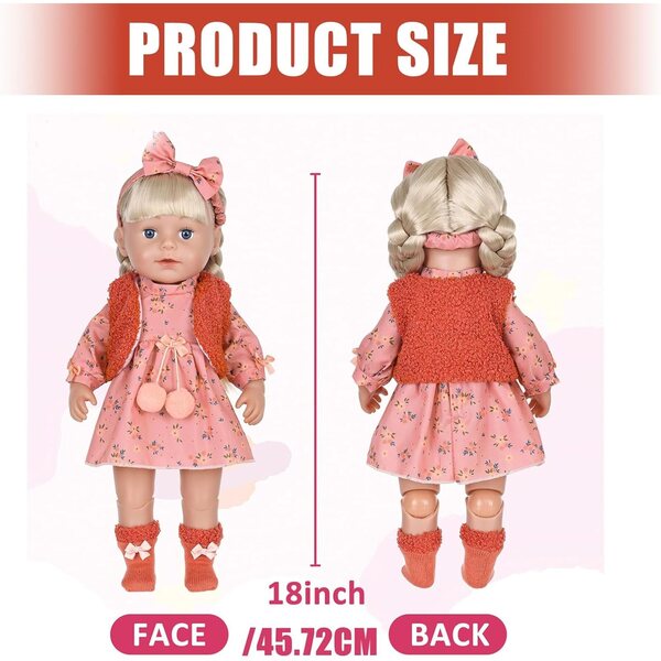 Kleidungsset für 18-Zoll-Puppe mit Socken und Weste – kreative und bequeme Accessoires
