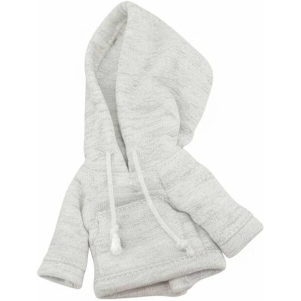 Hellgrauer Kapuzenpullover für 1/12 MotiveTech-Puppen aus dickem Stoff, lässiger Look