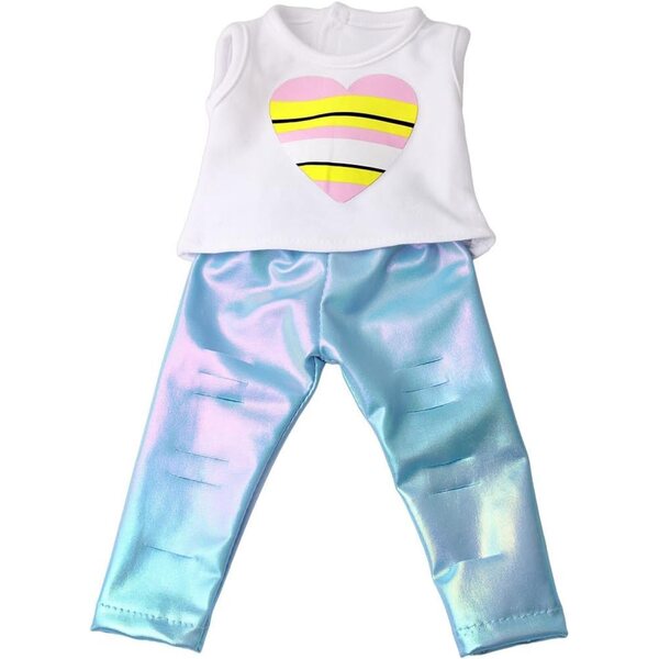 Abbigliamento Estivo NIXNUT per Bambole American Girl 45 cm - Gilet e Pantaloni con Cuori