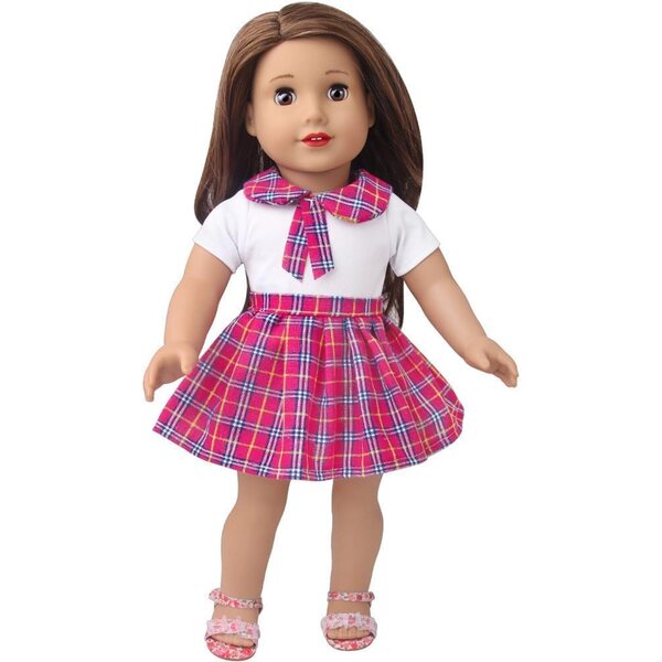 NIXNUT Vestito Uniforme Scolastica Estate per Bambola American Girl 18 Pollici