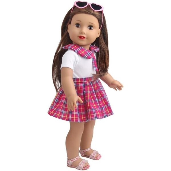 NIXNUT Vestito Uniforme Scolastica Estate per Bambola American Girl 18 Pollici