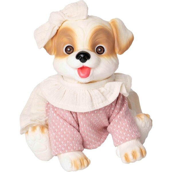 Rosatoys Articulated Vinyl Dog με Πλεκτό Φόρεμα που πλένεται - Χειροποίητο στην Ισπανία
