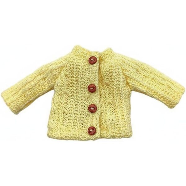 Cardigan tricotato per bambole 1/12 morbido e colorato con bottoni in legno