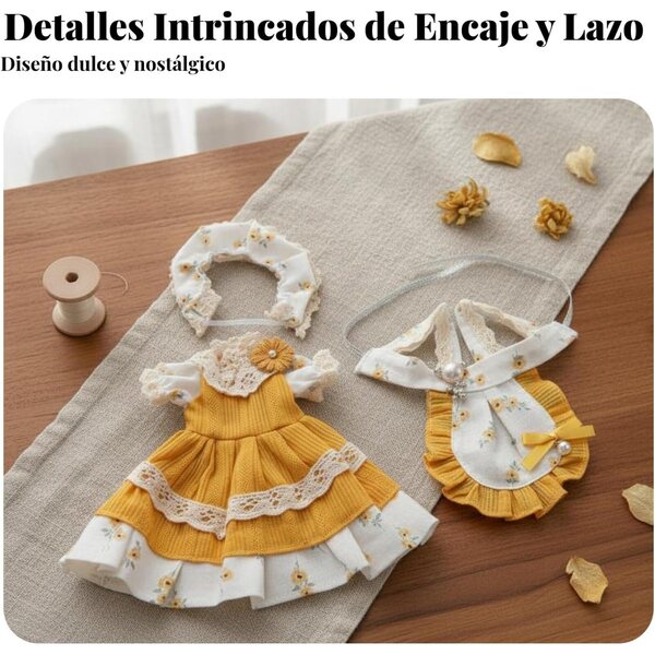 Abito in Pizzo Kaki per Bambola BJD 30 cm - Elegante e Facile da Cambiare