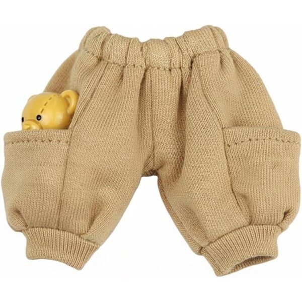 Puppen 1/12 Cargohose mit Bärentasche und elastischem Bund, khakifarben