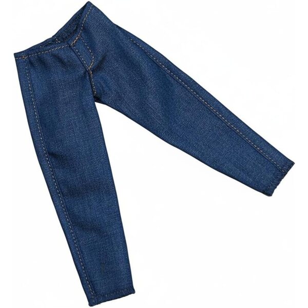 Jeans für Puppen, 30 cm, realistisches Design aus dunkelblauem Denim Chubby Fuselé
