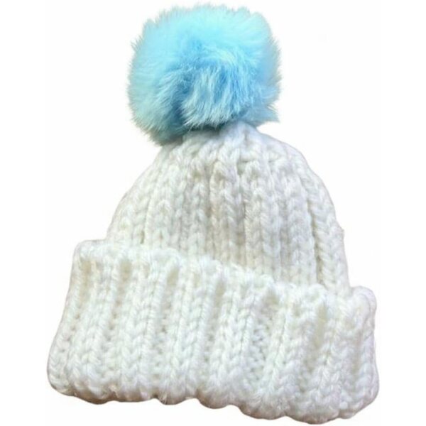 Motorhaube für Mini-BJD-Puppen mit blauem Pompon – weiches und trendiges Accessoire