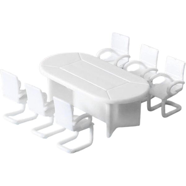 Konferenztisch und Stuhl-Set 1:50 Miniatur für Dioramen und Modellbau