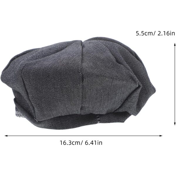 Mini cappello da bambola grigio scuro in poliestere misura 28-33 cm accessorio cosplay decorativo