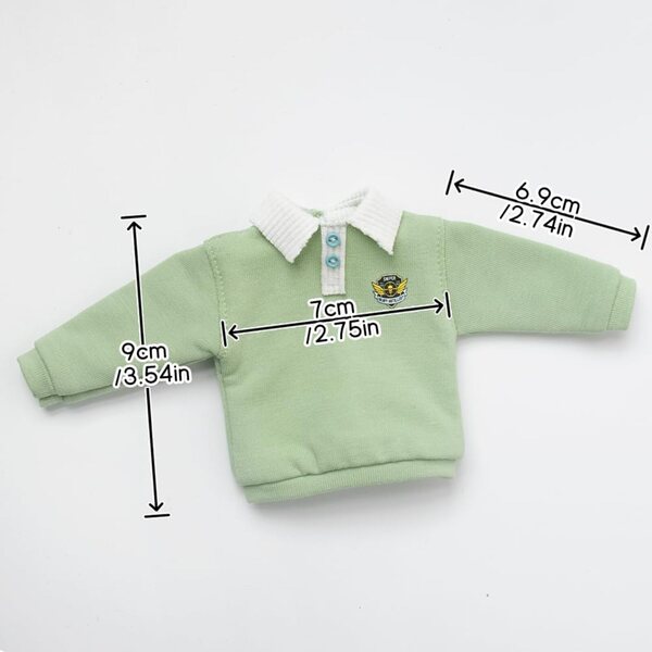 Sweat-shirt verde chiaro per bambole Blyth, Ob24, Licca, Azone e simili