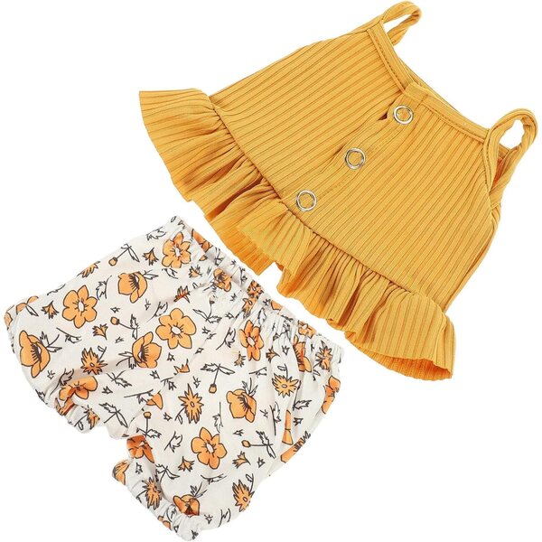 ERINGOGO 2-teiliges Set: Oberteil und Shorts aus weichem Stoff für 43-cm-Puppen – Modeaccessoires