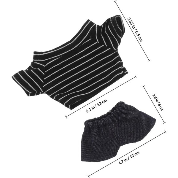 Costume per Bambole Ours in Tessuto Morbido Pantalone e Camicia Multicolore