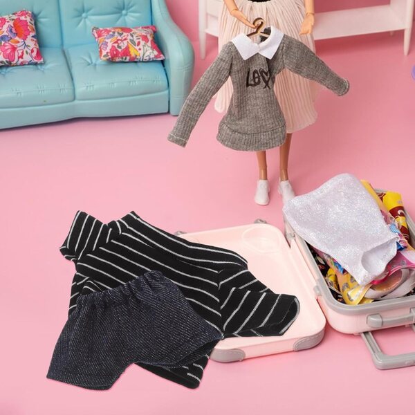Costume per Bambole Ours in Tessuto Morbido Pantalone e Camicia Multicolore