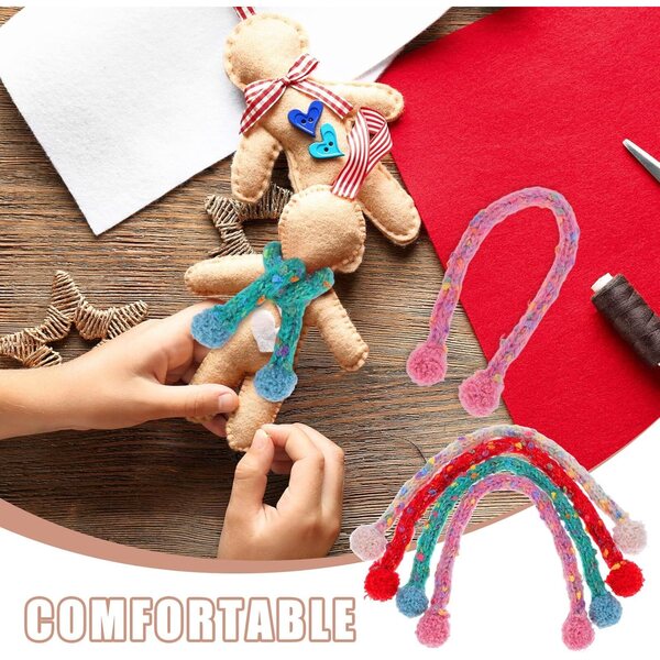 8 Mini-Echarpes Colorate in Lana per Bamboles da 15 a 20 cm, Accessori DIY Invernali
