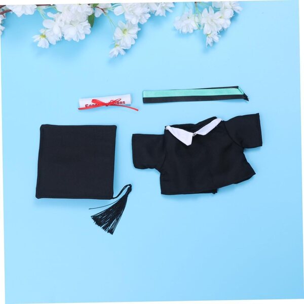 Abschlusskostüm für Puppen, 20 cm, grüne Robe + Kittel und Doktorhut