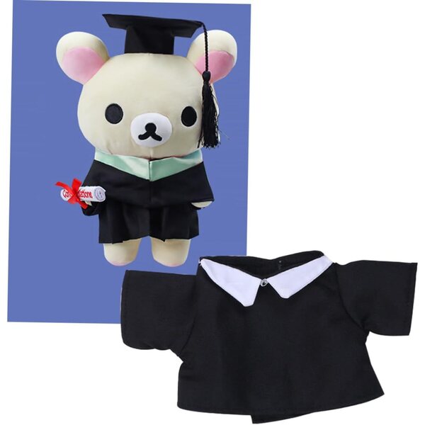 Abschlusskostüm für Puppen, 20 cm, grüne Robe + Kittel und Doktorhut