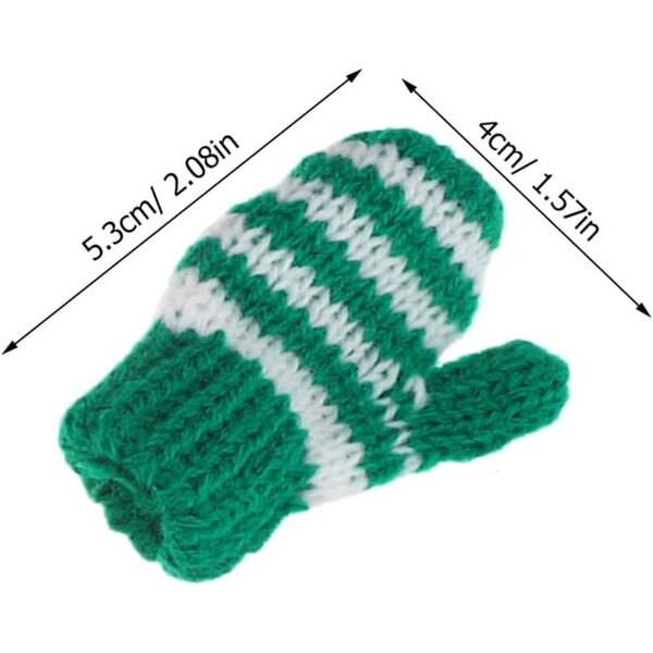 Hohopeti 8 Paar gestrickte Mini-Handwärmer für Puppen, verschiedene Farben und Dekorationen