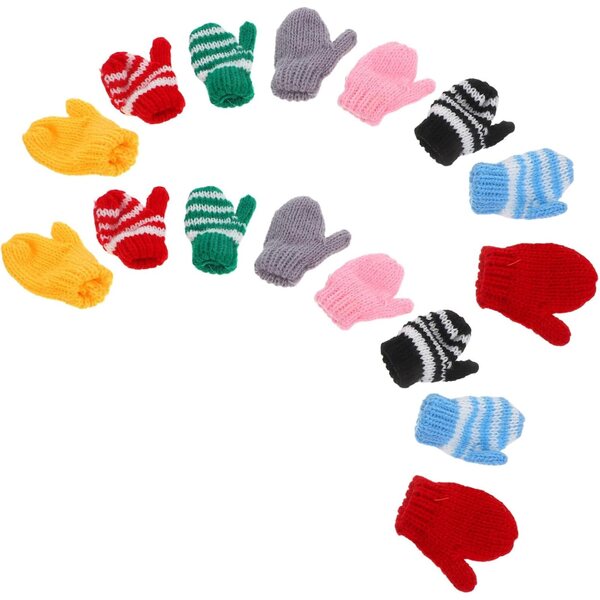8 Paia di Mini Guanti in Maglia per Bambole - Accessori Creativi Colorati e Realistici
