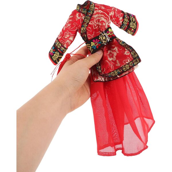 Beaupretty Costume Hanfu Tradizionale Cinese per Bambole – Abito Rosso Elegante
