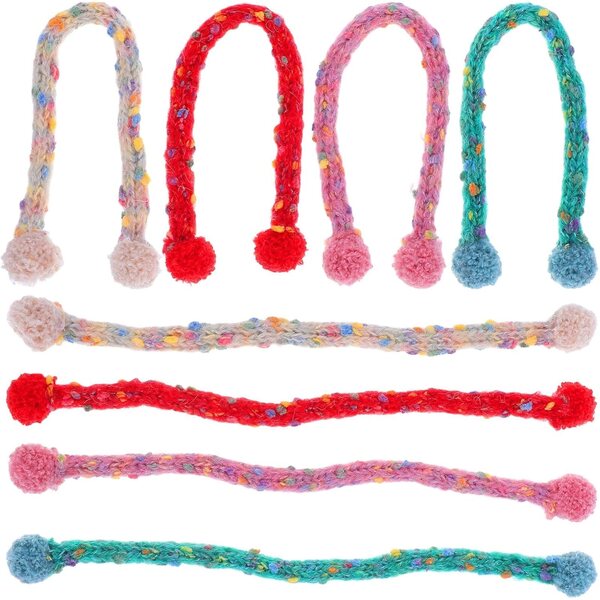 Set 8 Mini Sciarpe in Cotone per Bambole 15-20 cm, 4 Colori Assortiti, Accessori Invernali Morbidi