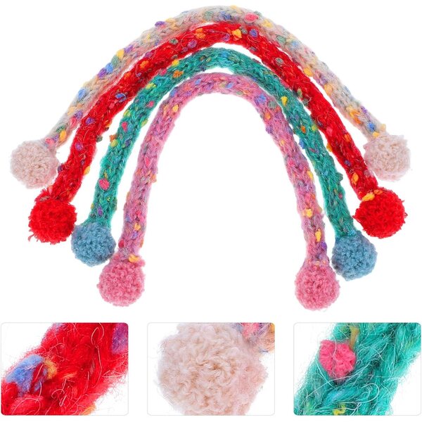 Set 8 Mini Sciarpe in Cotone per Bambole 15-20 cm, 4 Colori Assortiti, Accessori Invernali Morbidi