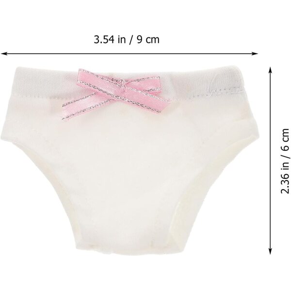 Set 2 Culotte per Bambola 18 Pollici in Tessuto Morbido Bianco Accessori Decorativi