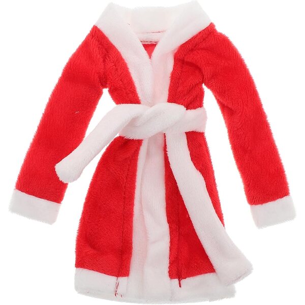 Peignoir Blanc de Natale per Bambole con Motivo Festivo - Accessorio Elegante per Feste