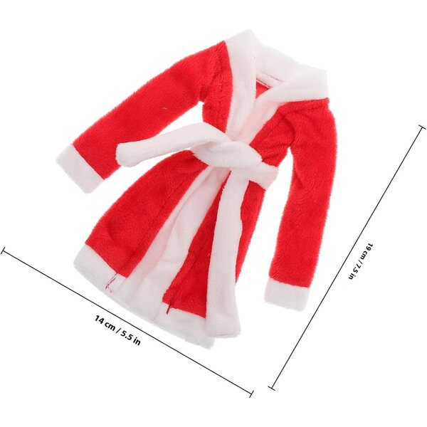Peignoir Blanc de Natale per Bambole con Motivo Festivo - Accessorio Elegante per Feste