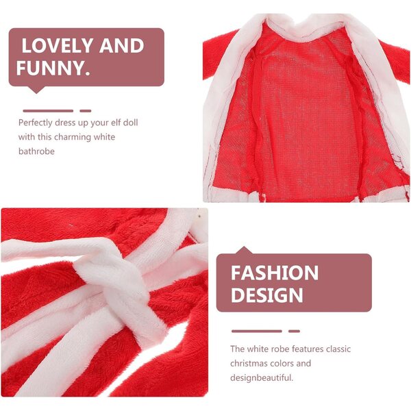 Peignoir Blanc de Natale per Bambole con Motivo Festivo - Accessorio Elegante per Feste
