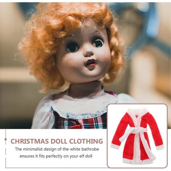 Peignoir bianco per bambolelfica tema Natale, elegante e festivo, taglia unica