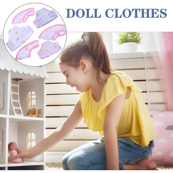 Set 3 Culottes e 3 Bavaglini Regolabili in Cotone per Bamboles - Giochi Creativi