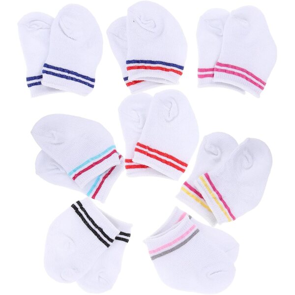 8 Paia Calzini a Righe per Bambola 45 cm - Accessori Abbigliamento Colorati e Confortevoli