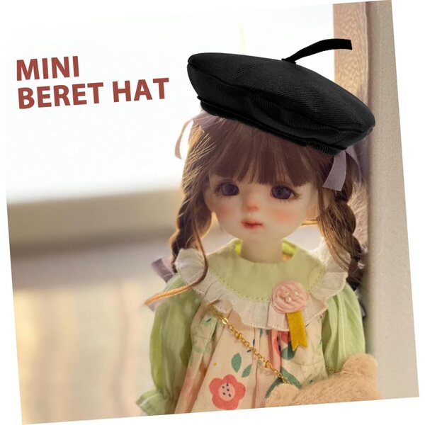Mini Basco in Cotone Nero 20 cm per Bambole, Accessorio Decorativo e Riutilizzabile