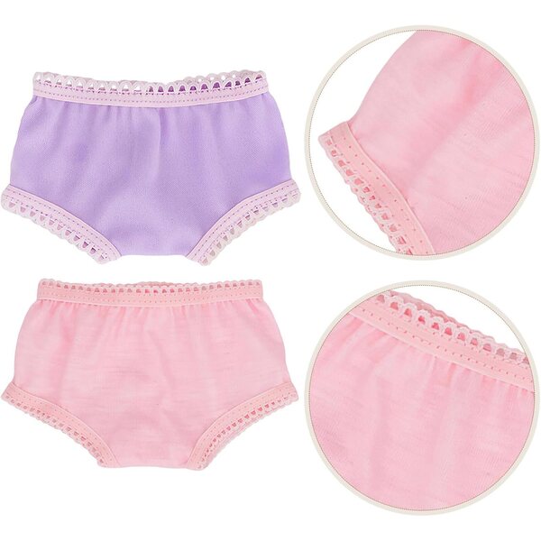 Set 2 Culottes Miniature in Tessuto per Bambole 18 Pollici, Sottovesti Resistenti e Morbidi