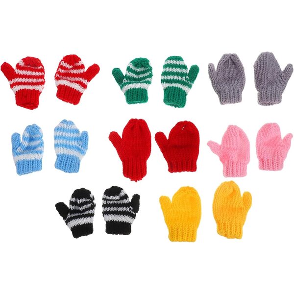 Vaguelly Mini Moufles In magliaes per Casa delle Bambole – 8 Paia Colorate e Morbide